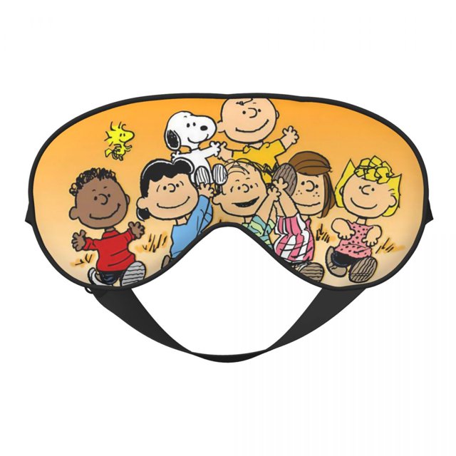 Máscara de ojos para dormir con personajes de cómic de Peanuts, para mujeres y hombres, con antifaz Snoopy, Charlie Brown, Linus y Lucy, suave antifaz para la siesta