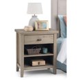 thumbnail image 1 of Artisan Solid Wood 24 Inch Wide Transitional Bedside Nightstand Table In Distressed Grey, 1 of 2