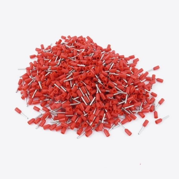 Unique Bargains 1000pcs E0508 Red Wire Crimp Connector Insulated Ferrule Pin Cord Terminal AWG22