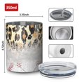 thumbnail image 4 of 12oz Coffee Tumblers Leopard Print and Baseballs Pattern Stainless Steel Vacuum Insulated Travel Tumbler Coffee Cups Mug with Lid and Straw with Cleaning Brush for Cold & Hot Drinks, 4 of 5