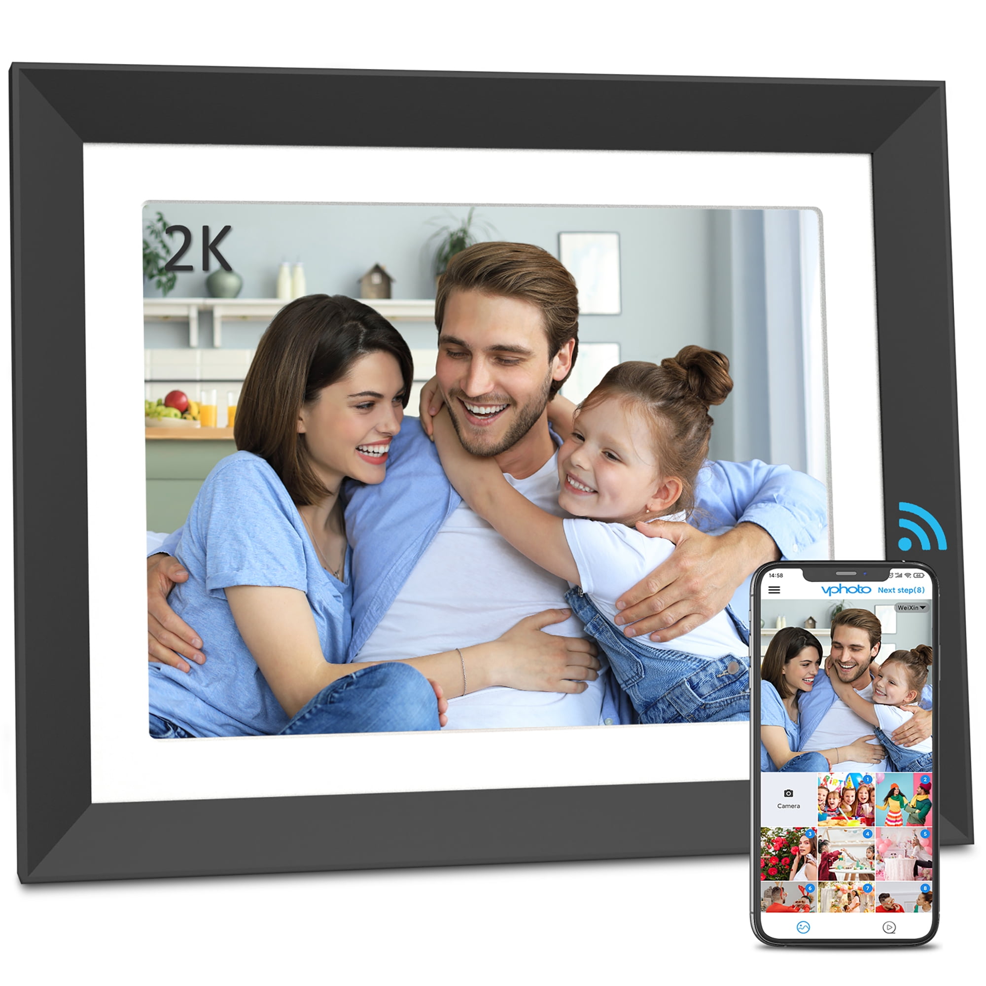 FULLJA 11 inch WiFi Digital Picture Frame 2K Untra HD IPS Touch