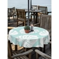thumbnail image 2 of Outdoor Tablecloths with Umbrella Hole & Zipper, Summer Tropical Round Tablecloth 54 Inch, Monstera Leaves Botanical Mint Green Waterproof Table Cloth, Patio/Pool/Picnic Table Covers, 2 of 8
