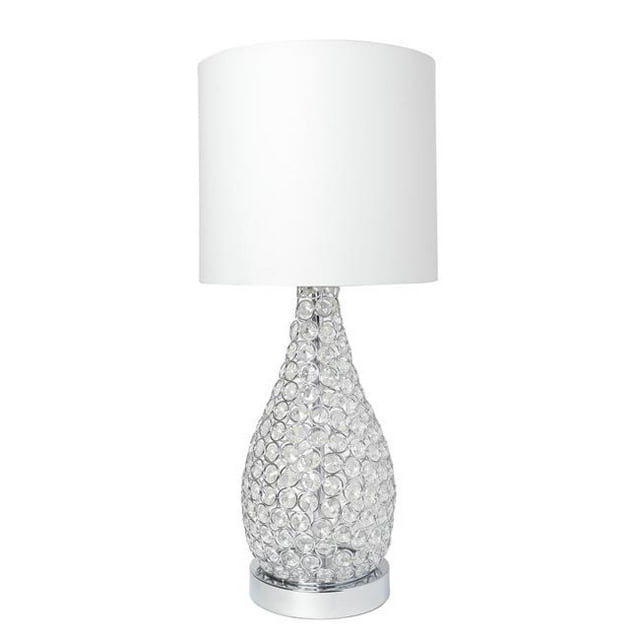 Elegant Designs Elipse Lampe de Table Décorative en Forme de Gourde Cristal, Chrome