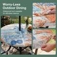 thumbnail image 5 of Round Outdoor Tablecloth with Umbrella Hole and Zipper, Blue Red Seahorse Coastal Tablecloth with Elastic Waterproof, Teal Wood Beach Coral Nautical Patio Table Covers for 45" - 54" Pool Tables, 5 of 9