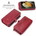 thumbnail image 4 of for Samsung Galaxy S22 Ultra Case, for Samsung S22 Ultra Wallet Case, Premium PU Leather [Magnetic Flip] [Zipper Pocket] [Wristband] [Card Holder] Detachable Case for Galaxy S22 Ultra,Red, 4 of 14