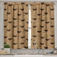 thumbnail image 2 of Ambesonne Kitchen Valance & Curtain, Coffee Cups Espresso, 55"x45", Chocolate Pale Brown, 2 of 6
