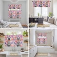 thumbnail image 6 of Easter Bunny Kitchen Curtains Sets for Windows 24 Inch Length, Spring Pink Flowers Rabbit Pastoral Botanical Rod Pocket Window Treatments Tier Curtains and Valances Set for Bedroom/Bathroom, 6 of 8