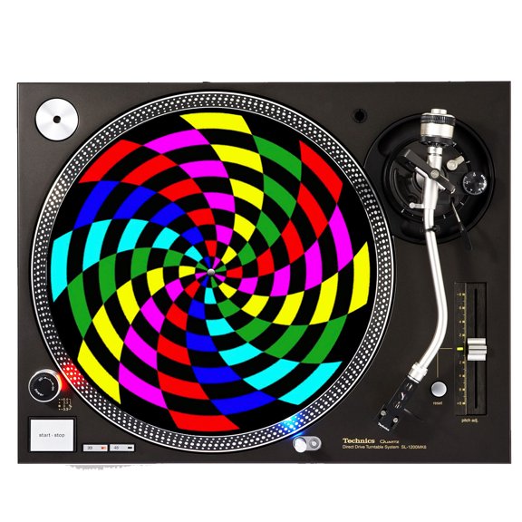 KuzmarK™ 12" DJ Turntable Slipmat - Twist Pop