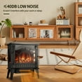 thumbnail image 6 of KISSAIR Electric Fireplace Infrared Stove Heater, 20" Freestanding Fireplace Heater, 3D Realistic Flame Effects, Adjustable Brightness and Heating Mode, Overheating Safe Design, 1000W/1500W, Black, 6 of 7