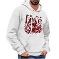 thumbnail image 2 of LEBONYARD Mens Tops Clearance under $5,Mens Hoodies Pullover,Men's Valentine's Day Printed Casual Hooded Long Sleeved Sweatshirt White L, 2 of 4