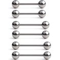 thumbnail image 1 of Glaciersei Grade 23 Titanium Externally Threaded Nipple Shield Barbell Ring Bar Body Piercing 14G, 1 of 3