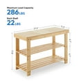 thumbnail image 3 of EDX 3-Tier Bamboo Shoe Rack Bench, 11.3 x 27.6 x 17.8 Inches Compact Storage Organizer with 286lb Capacity for Entryway, Bedroom and Living Room, Wood, 3 of 10