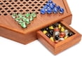 thumbnail image 4 of Juego de mesa de damas chinas de madera con bola de cristal y cajones, juego de estrategia, juego de damas de madera hexagonal para niños y principiantes, 4 of 5
