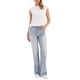 thumbnail image 2 of Top casual para mujer con manga corta, cuello redondo, frente plisado, camiseta básica de punto de verano L blanca, 2 of 6