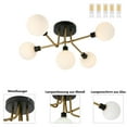 thumbnail image 6 of Wildnix Modern Globe Chandelier, Gold and White Finish, G9 Bulb Compatible, Elegant Ceiling Light for Living Room, Dining Room, and Home Decoration, 6 of 7
