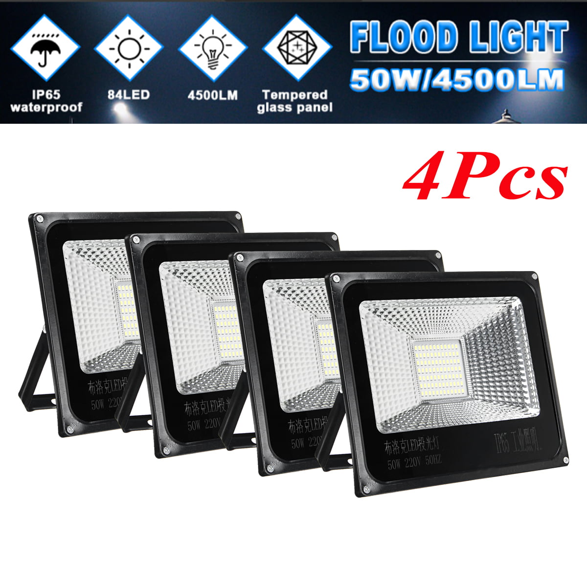 LED Flood Lights, 84 LED Wireless Outdoor Wall Lights Floodlight, IP65