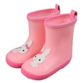 thumbnail image 1 of MIASHUI Bottes de Pluie pour Enfants Garçons Filles Cheville Chaussures de Pluie Imperméables, Rose, 12-18 Mois, 1 of 3
