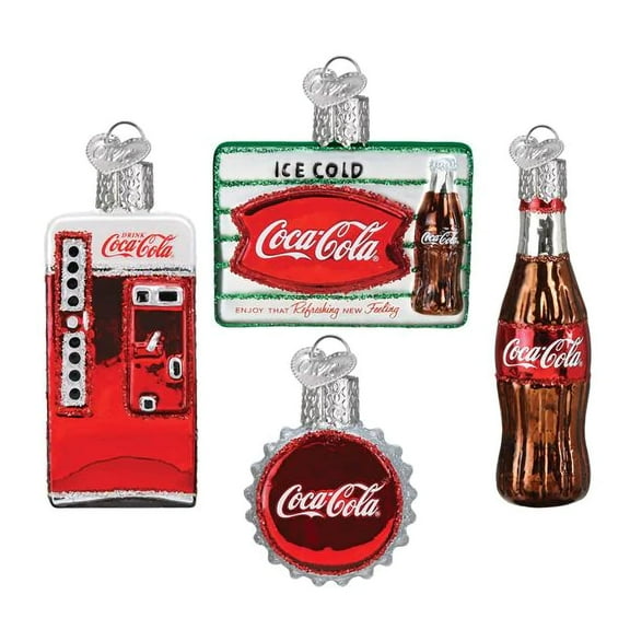 Old World Christmas Ornaments Coca-Cola Mini Diner Set Glass Blown Ornaments for Christmas Tree