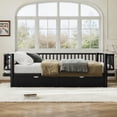 thumbnail image 4 of Queen Size Platform Bed with Storage Drawers, Metal Daybed Frame with Upgraded Round-Pipe Safety Design, Low Profile Platform for Bedroom,Black, 4 of 15