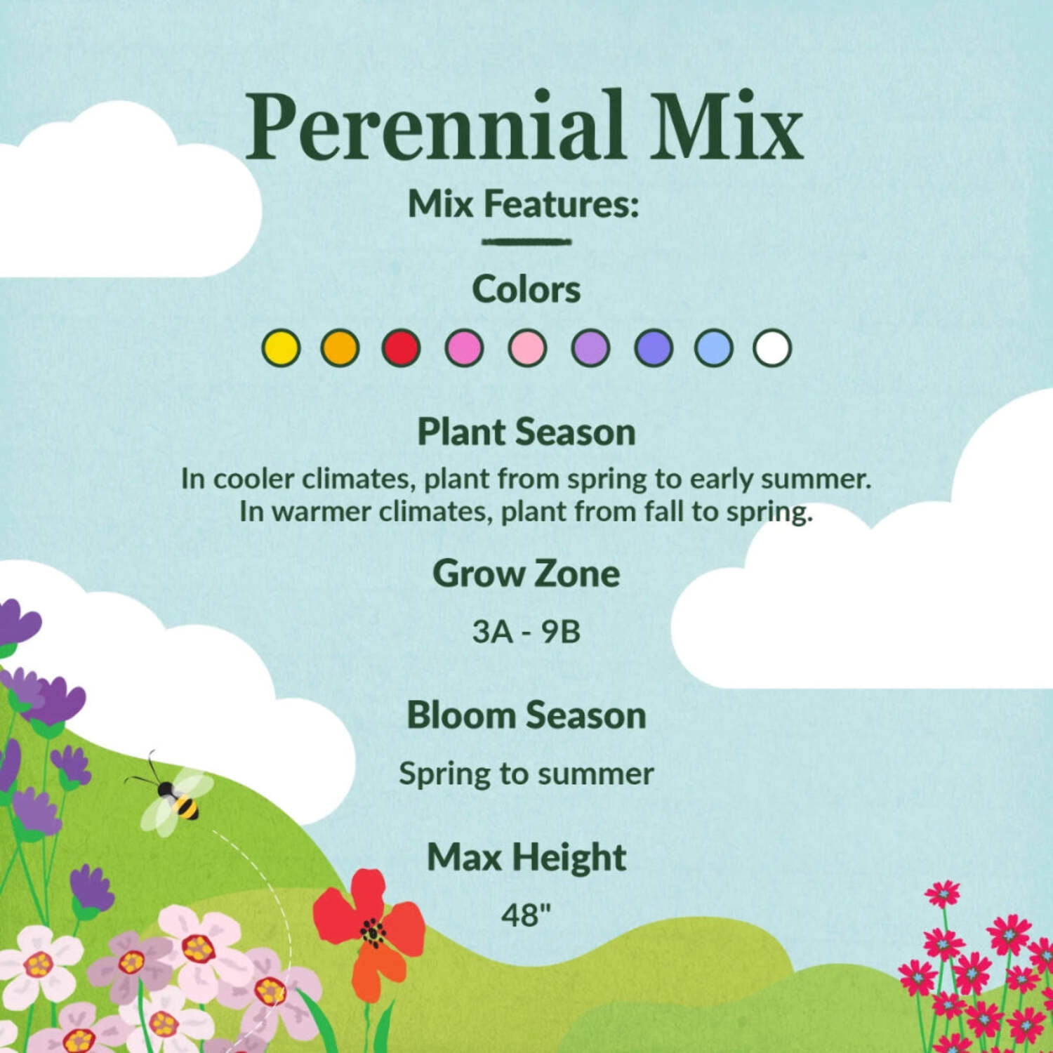 Ferry-Morse Perennial Mix Bulk Wildflower Seeds, 1lb