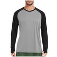 thumbnail image 6 of APEXFWDT Men's Raglan Sleeve Athletic Workout T-Shirt Colorblock Long Sleeve Quick-Dry Breathable Top with Thumb Holes, for Outdoor Sports,M,Gray, 6 of 6