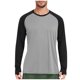 thumbnail image 2 of Blusas y camisas de manga larga con cuello redondo para hombre, estilo casual, de moda, de color liso, deportivas, con empalme de aberturas para los dedos, blusa de manga larga con cuello redondo, blu, 2 of 5