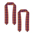 thumbnail image 2 of Zufioo Purple Yellow Buffalo Plaid Print Graduation Shawl Ribbon, Graduation Ribbon for Male and Female Graduates-Flattened, 2 of 7