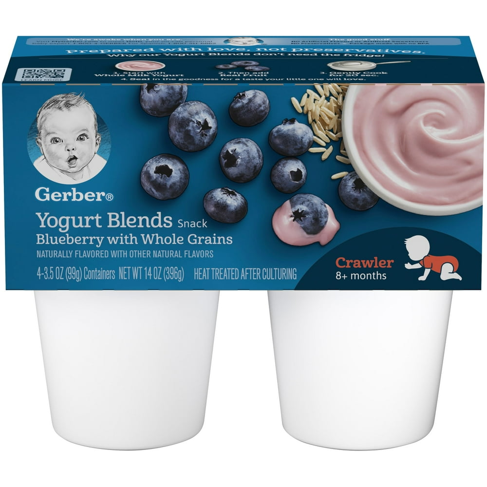 Gerber Yogurt Blends Snack Blueberry Yogurt with Whole Grains, 3.5 oz
