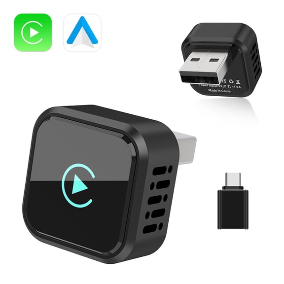 Salange 2-in-1 Wireless CarPlay & Android Auto Adapter – Plug & Play, Convert Wired to Wireless Fast Connection, Fits 1000 Cars with Sleek Mini Design,Black