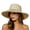 Khaki, variant on Women’s Wide Brim Straw Sun Hat, UPF Protection Beach Fedora with Fringe Trim for Outdoor & Festival Use Brown One Size