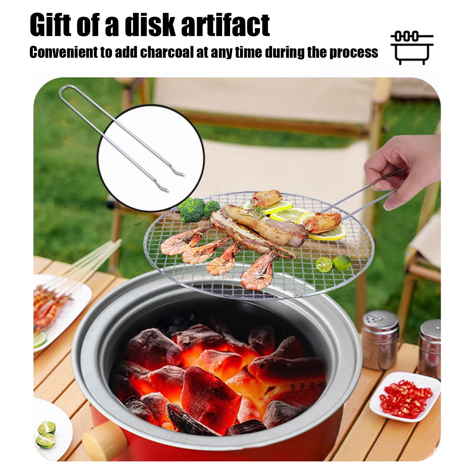 VBODN Grill Utensils, Grill Brush for Outdoor, Grill Utensils Set with Cleaning Brush, Grilling Gifts, Outdoor Barbecue Utensils Gifts for Men Dad