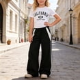 thumbnail image 2 of Gyexs Size 7-8 Girls Back to School Outfits Short Sleeve Shirts & Sweatpants Set with Pockets Summer Clothes Sweatsuit #02 Black 7-8 Years, 2 of 8