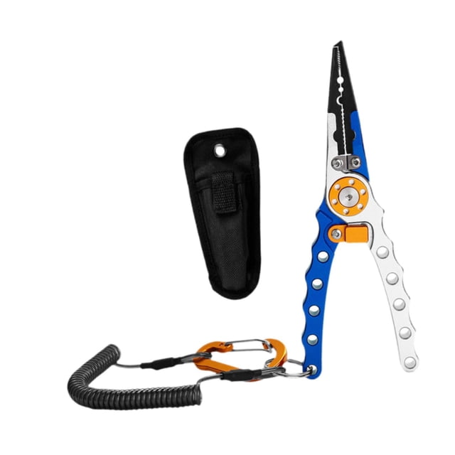 S SERENABLE Fishing Pliers Fishing Tools Long Nose Hook Remover Tool Fish Control Pliers Silver Blue