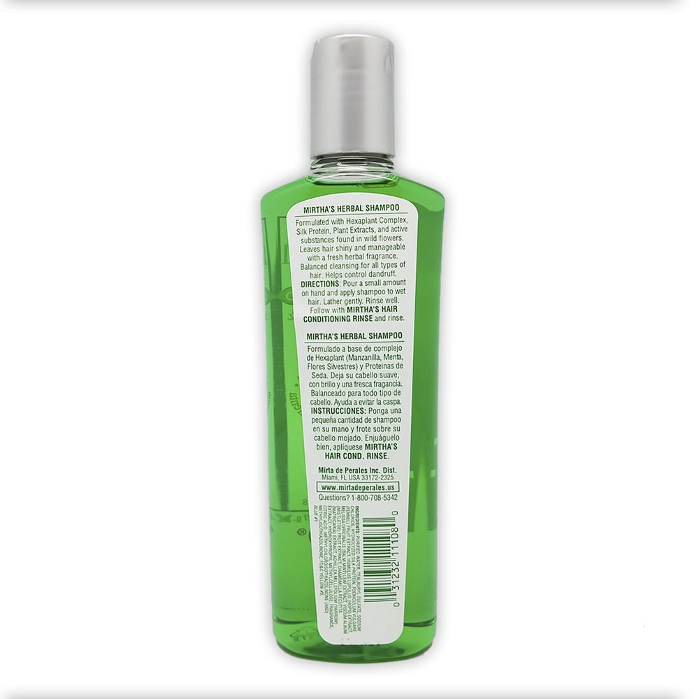 Mirta De Perales Herbal Shampoo. Dandruff Control, Balances and Refreshes. Daily Use for All Hair Types. 8 oz. Pack of 3