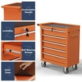 thumbnail image 2 of 5-Drawer Tool Chest,Rolling Tool Cart with Wheels,High Capacity Tool Cabinet with Locking System for Garage, Warehouse, Workshop-Orange, 2 of 7
