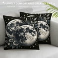 thumbnail image 3 of JEUXUS Short Plush Pillow Case Floral Lunar Night Sky Moon Eclipse White, 3 of 5