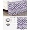 thumbnail image 3 of Northern Europe Bed Skirt King Size 18" Drop Purple Geometric Wave Stripes Ruffled Wrap Around Bed Skirts Adjustable Elastic Bedskirt Dust Ruffle for King Size Bed, 3 of 7