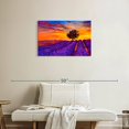 thumbnail image 2 of Elephant Stock Lavender Eventide Wall Art - Horizontal Canvas Wall Art - Living Room Wall Decor - Nature Canvas - Purple And Orange Decor - 30" x 20", 2 of 8