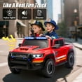 thumbnail image 5 of iYofe Ram 24V Ride on Fire Truck 2 Seater, Ram 1500 RHO Battery Powered Electric Car Truck with 4 Wheels, Ride on Toy with Remote Control for Big Kids Toddlers 3-8 Boys Girls, Bluetooth & Trunk, Red, 5 of 9