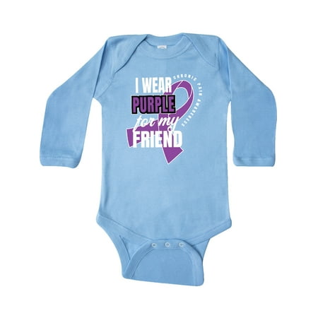 

Inktastic Chronic Pain I Wear Purple For My Friend Gift Baby Boy or Baby Girl Long Sleeve Bodysuit