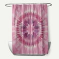 thumbnail image 1 of Simply Daisy 70" W x 73" H Shibori Burst Geometric Print Polyester Shower Curtain, Pink, 1 of 3