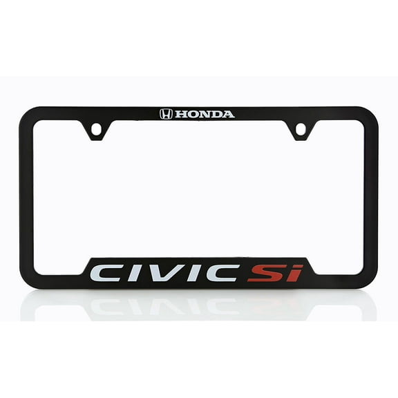 Honda Civic Si Wordmark Black ABS Plastic License Plate Frame Holder 2 Hole