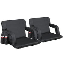 ZENY Stadium Seats Chairs for Bleachers or Benches - 6 Reclining Positions Black (2)