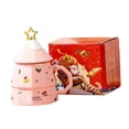 thumbnail image 3 of Taza de cerámica navideña, linda taza navideña, taza de leche, taza de la mañana de Navidad, regalo de Navidad rosa, 3 of 9