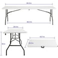 NiamVelo Folding Table 8 ft Heavy Duty Foldable Table Camping Working Table Indoor Outdoor