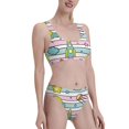 thumbnail image 4 of Goofa Space Doodle Pattern High Waisted Bikini Set - Two Piece Swimsuit for Women, Summer Bathing Suit,Trendy Swimwear-XX-Large, 4 of 8