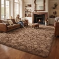 thumbnail image 5 of Pentantan 8ft x 10ft Shag Area Rugs, Fluffy Rug for Living Room Bedroom, Soft Plush Pile Indoor Carpet, Brown, 5 of 7