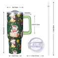 thumbnail image 2 of Snowflakes Winter 40oz Holiday Tumbler with Handle, Christmas Coffee Cup with Straw, Festive Stainless Steel Insulated Mug, Gifts for Women Men, 2 of 4
