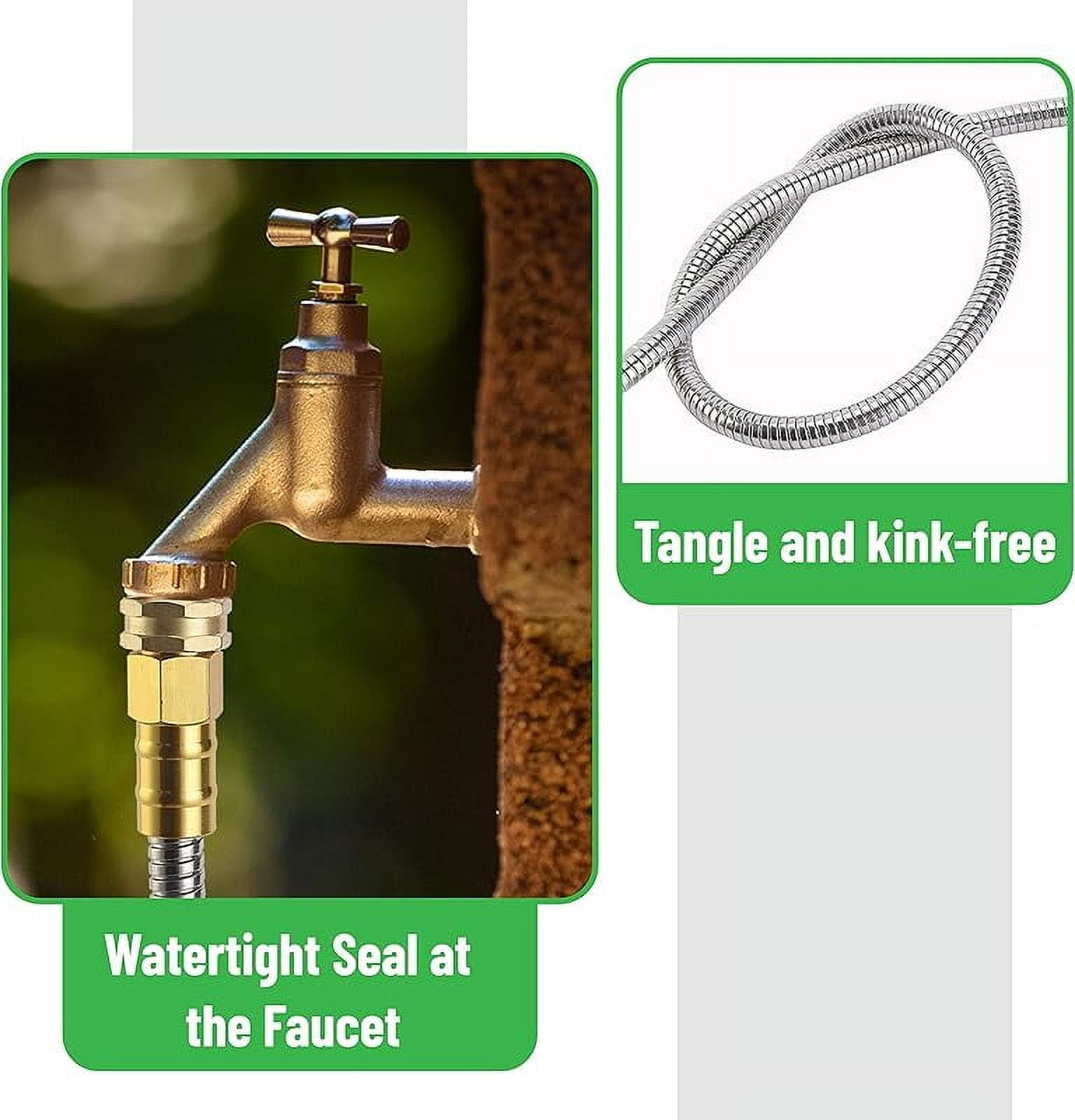 10 Feet Stainless Steel No Kink Metal Garden Hose