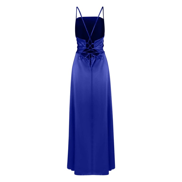 WTOBBY Women Summer Backless Long Satin Dress Cowl Neck Cross Spaghetti Strap Party Gown for Formal Evening Events and Special Occasions,Royal Blue L - Walmart.com WTOBBY Women Summer Backless Long Satin Dress Cowl Neck Cross Spaghetti Strap Party Gown for Formal Evening Events and Special Occasions,Royal Blue L - Walmart.com